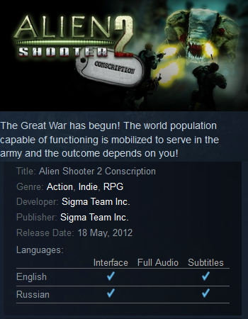 Alien Shooter 2 - Conscription Steam - Click Image to Close